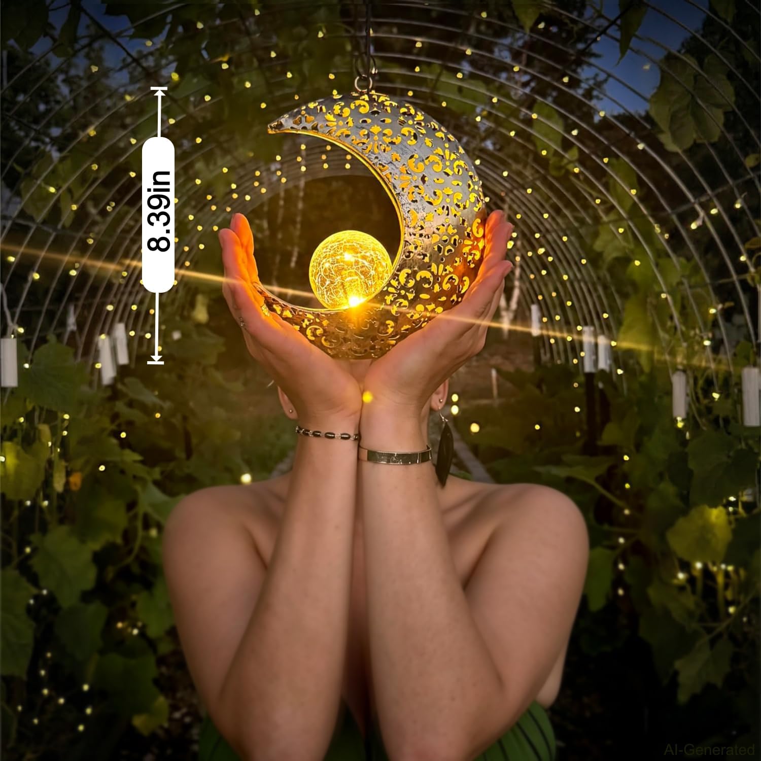 Thumbnail 6 de Solar Hanging Lanterns in Bronze Metal
