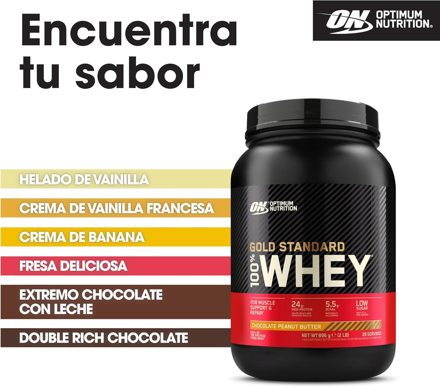 Thumbnail 4 de Optimum Nutrition Gold Standard proteína whey 896 g