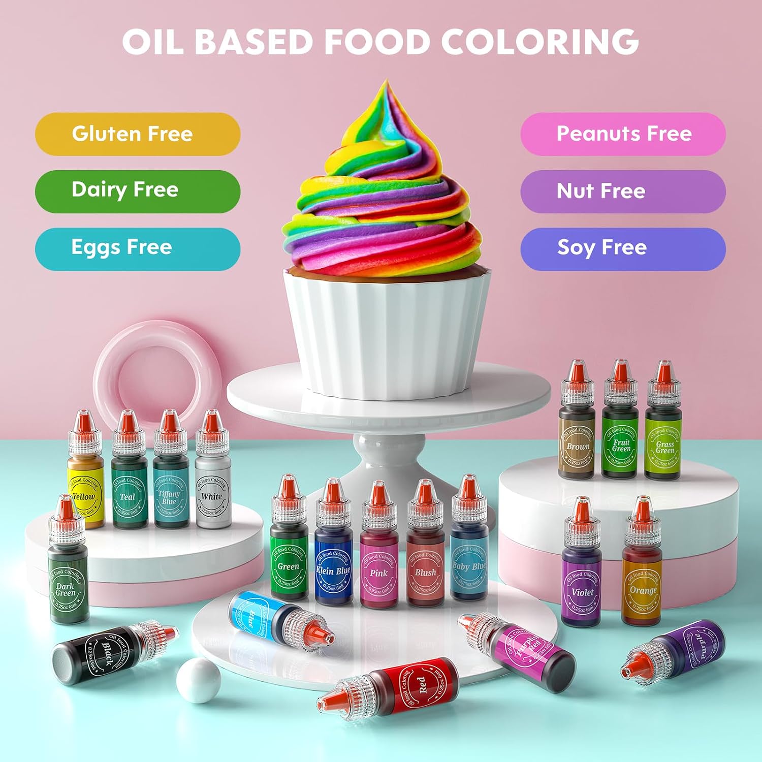Detalle 1 de Nomeca Oil-Based Food Coloring for Chocolate, 20 Colors, 6 ml Bottles