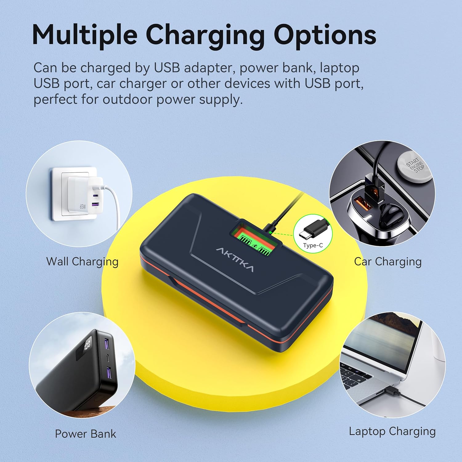 Thumbnail 5 de AKTTKA Batterie LP-E6 (2 × 3000 mAh) + chargeur 20 W USB‑C avec étui, compatible Canon LP‑E6/LP‑E6N