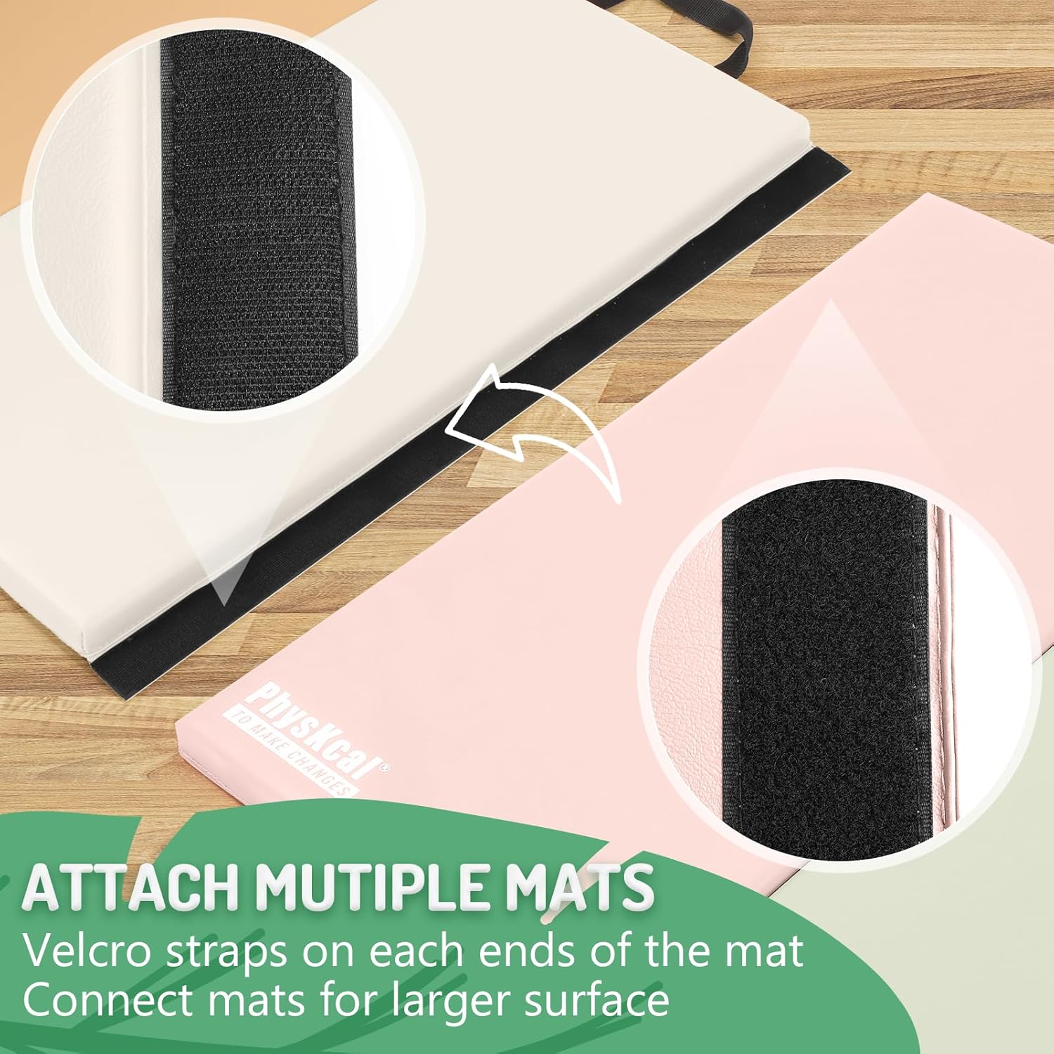 Thumbnail 3 de PhysKcal 5-Panel Folding Gymnastics Tumbling Mat (195 x 75 x 2.8cm) with Carry Handles