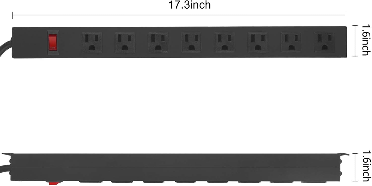 Detalle 2 de HHSOET Metal 8 Outlet Mountable Power Strip