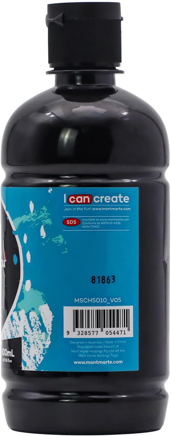 Thumbnail 3 de Mont Marte Signature Black Acrylic Paint (500ml) – Semi-matte, fast-drying