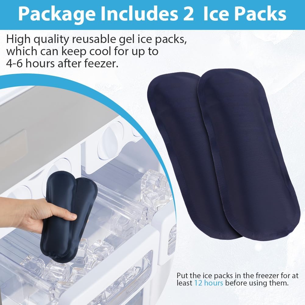 Detalle 2 de ACWOO sac isotherme pour diabétiques avec étui de refroidissement et 2 poches de glace réutilisables