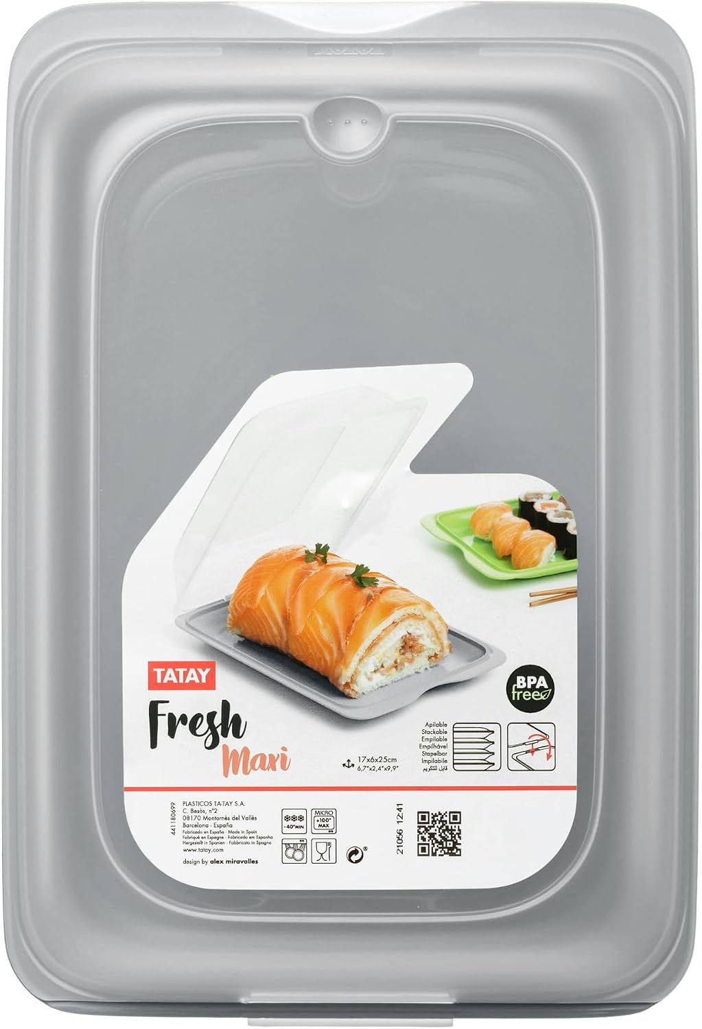 Detalle 2 de TATAY Porta Affettati Fresh | Set di 3 Maxi, Contenitori per Frigorifero Impilabili, BPA Free