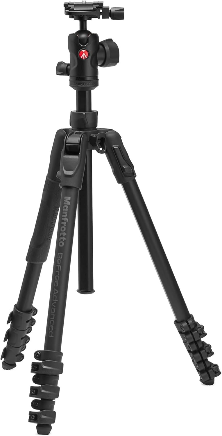 Detalle de Manfrotto Befree Advanced AS : un trépied portable et robuste pour DSLR et sans miroir