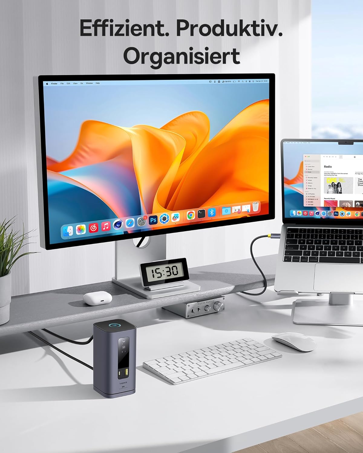 Thumbnail 3 de Baseus Spacemate USB-C Docking Station 11-in-1 für macOS (DisplayLink-Treiber erforderlich) – bis zu 3× 4K HDMI, 100W PD, Gigabit-Ethernet
