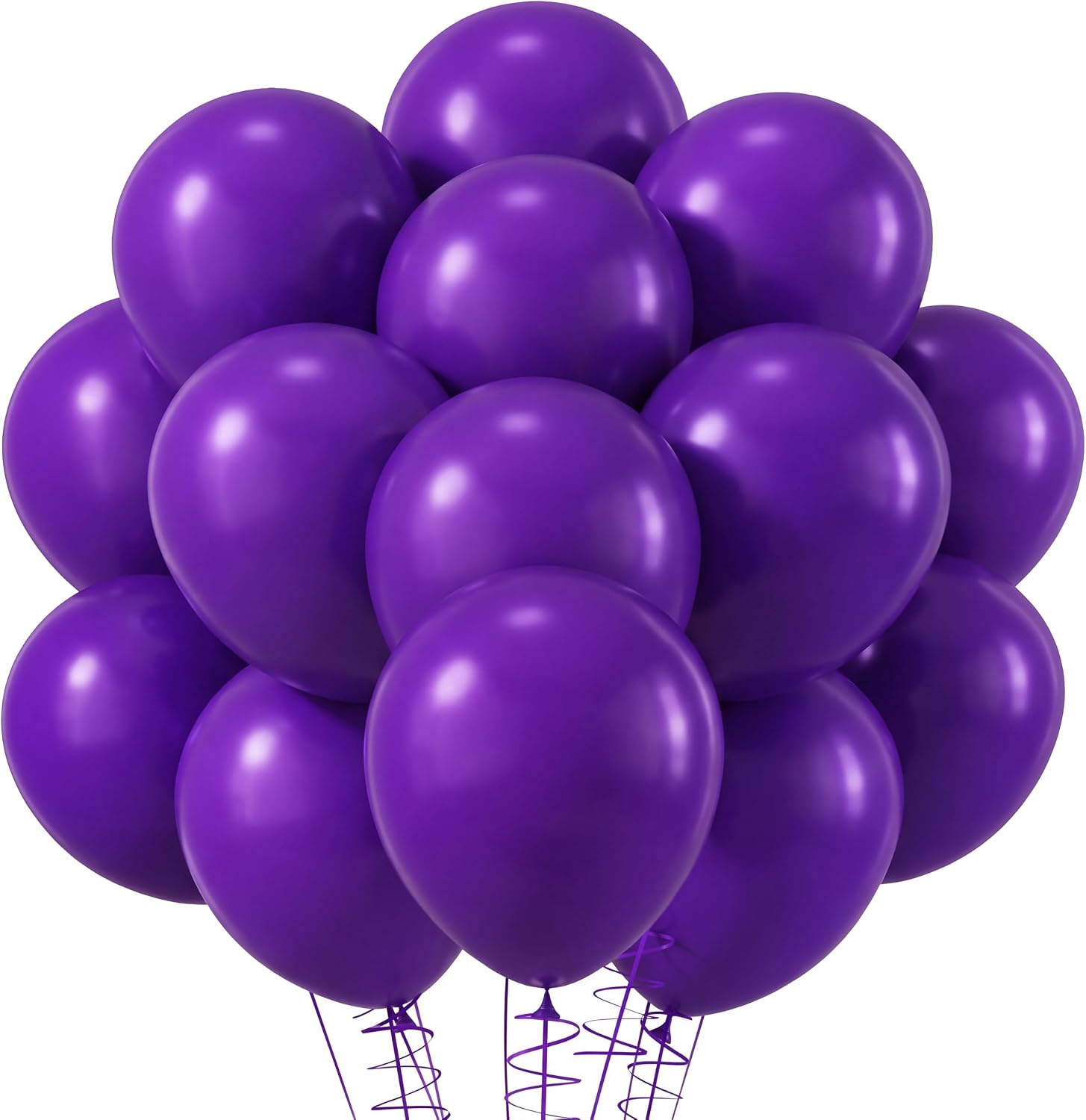 Detalle de rubfac Dark Purple 12-Inch Latex Balloons, 120 Count, with Filling Pump