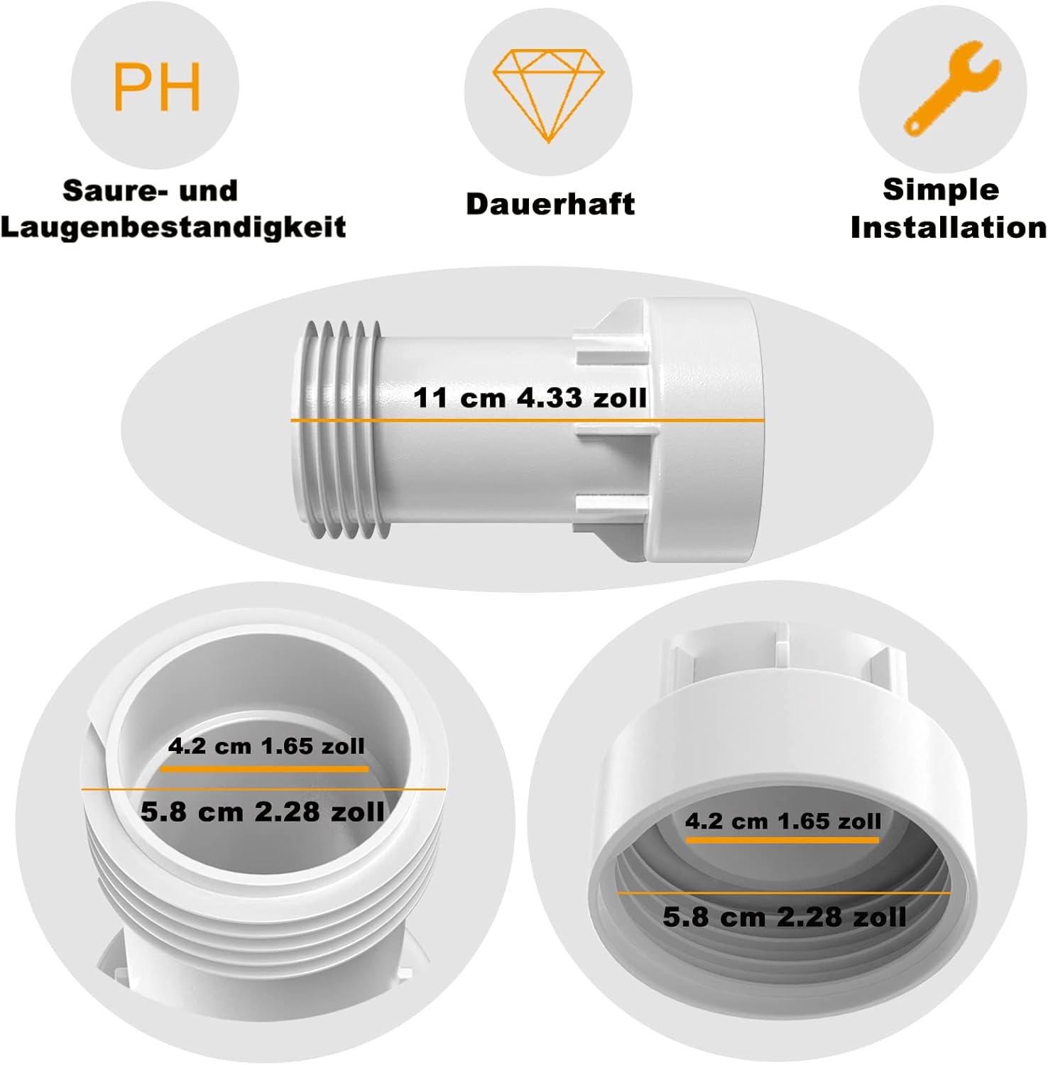 Detalle 2 de 4BAOHUI IBC Tank Zubehör: S60x6 Verlängerung Distanzstück mit PVC-Dichtung