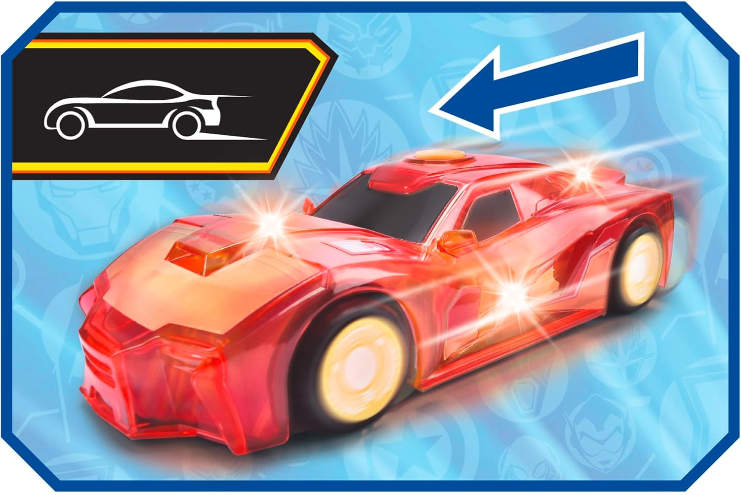 Thumbnail 2 de Jada Toys Marvel Light Hero Iron Man Auto (15 cm) – Superhelden-Spielzeugauto mit Friktion, Licht & Sound