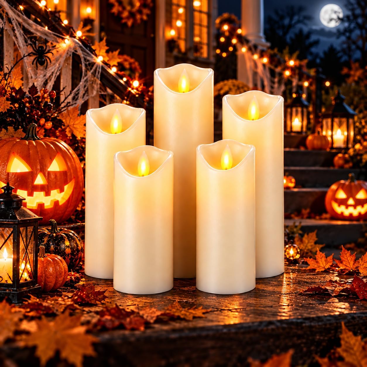 Thumbnail 6 de Da by DBY005 Ivory Wax Flameless Candles, 5-Piece Set with Moving Flame
