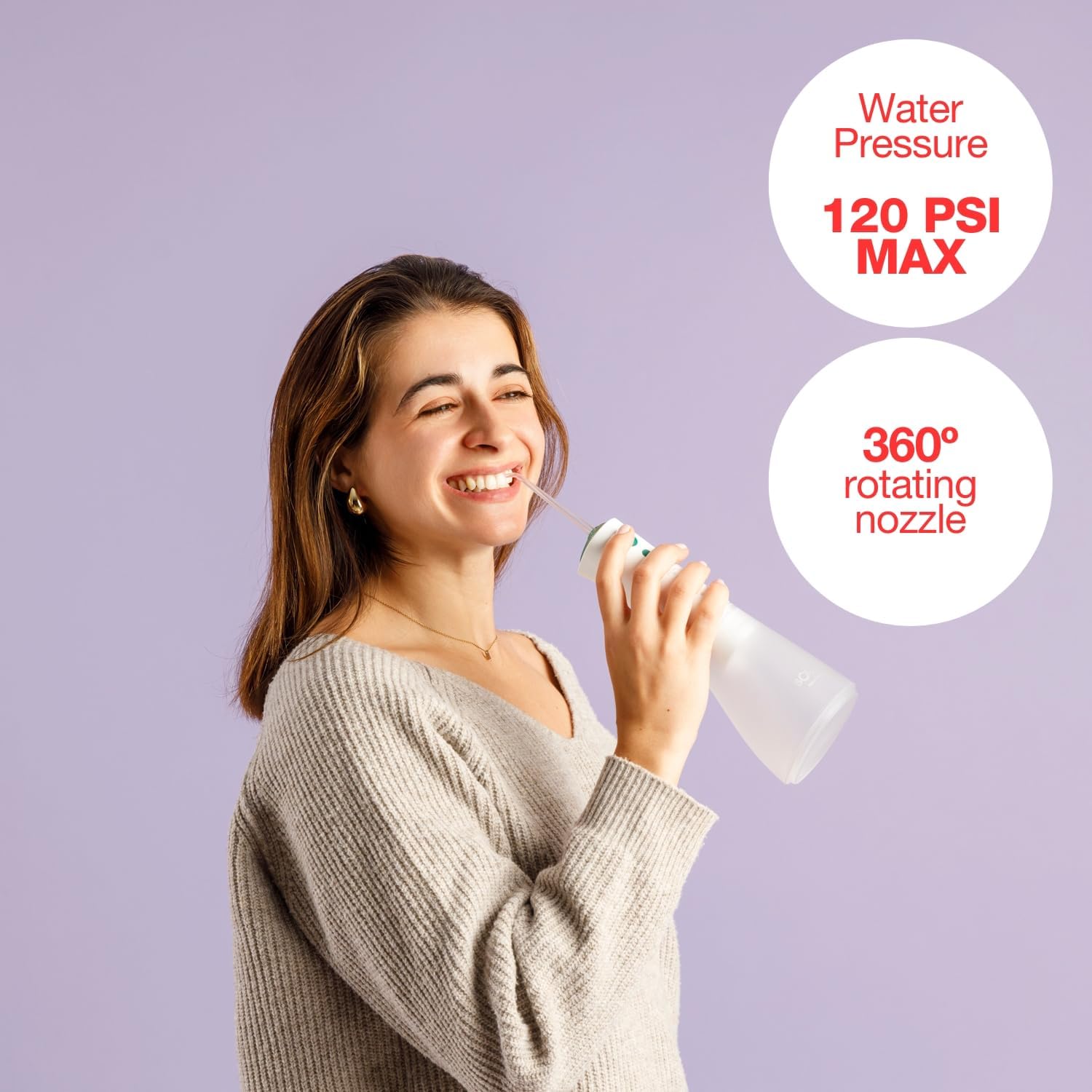 Detalle de Solac Aqua Pulse ID7841 tandsproeier, 320 ml, 3 modi en IPX7
