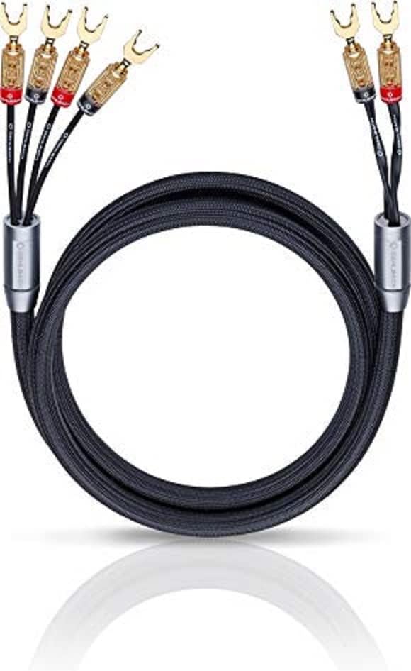 Detalle de OEHLBACH XXL Fusion Four 350 – High-End Bi-Wiring Lautsprecherkabelset (2 x 3,5 m) schwarz, Made in Germany