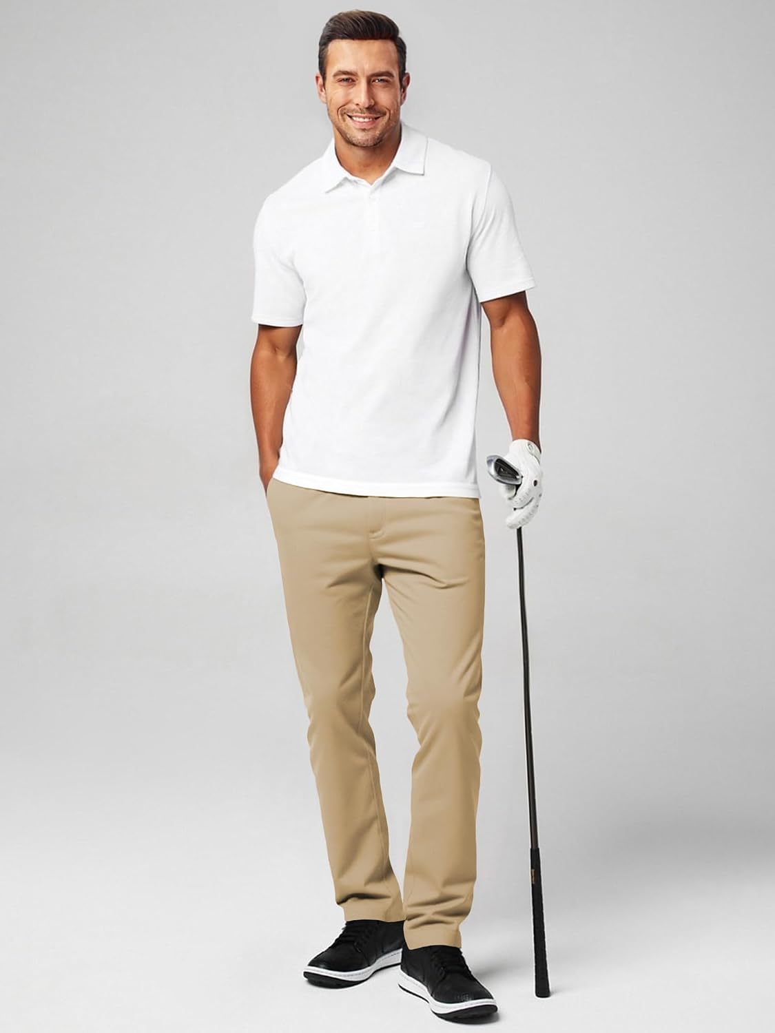 Detalle de JMIERR Baumwolle Chino Hose Herren Stretch Cargo – Schlankes Slim Fit Modell mit Elastischer Taille