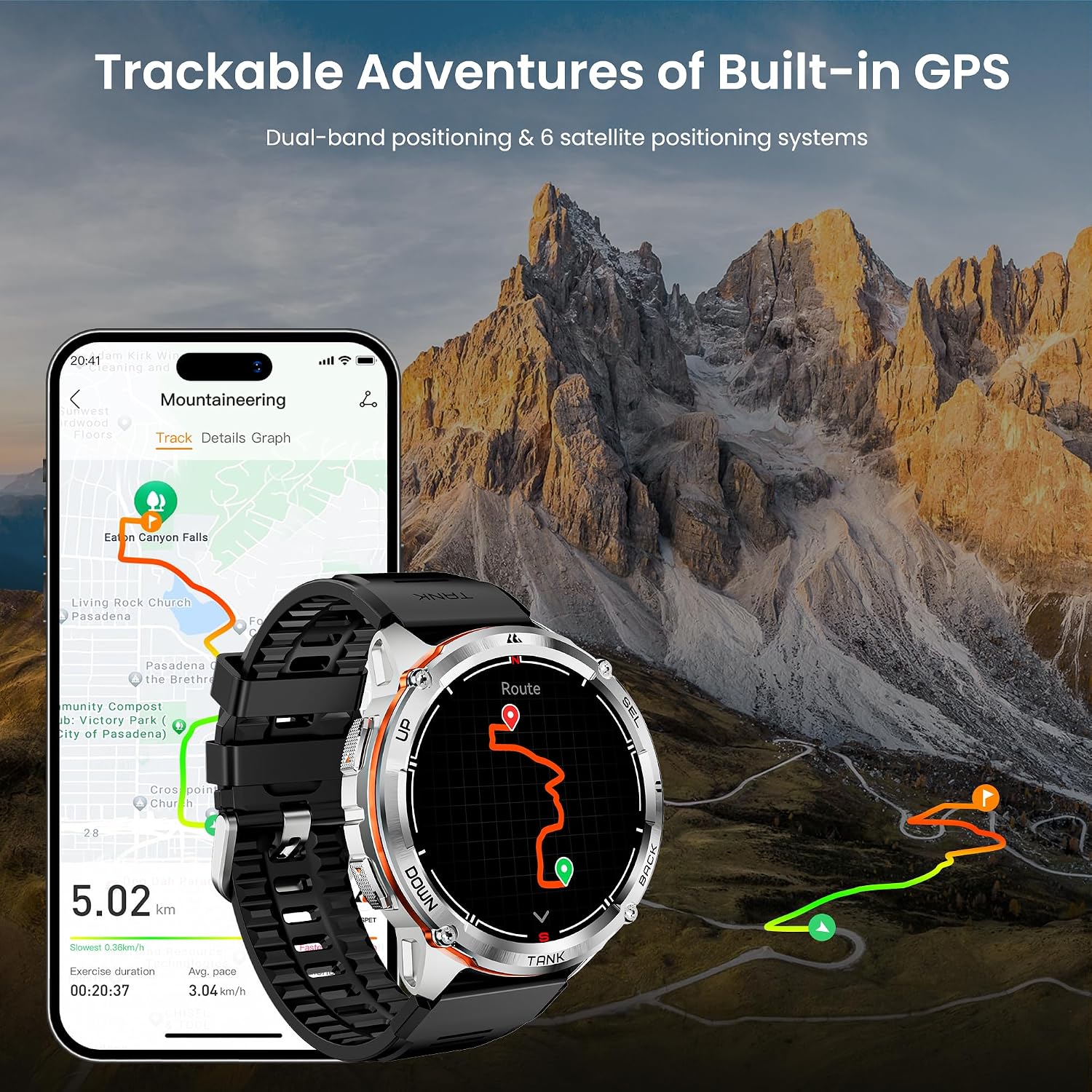 Detalle de KOSPET TANK T3 Ultra 2 GPS Smart Watch for Men: Robust, feature-packed wearable