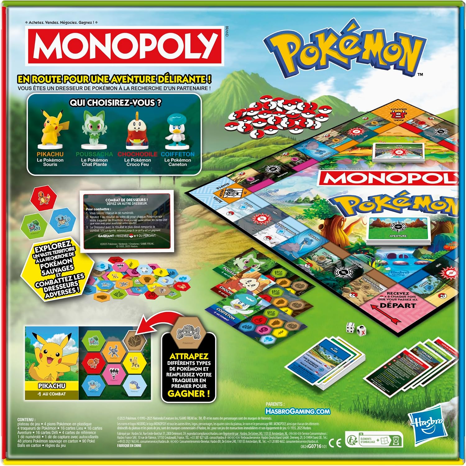 Detalle de Monopoly édition Pokémon – Jeu de Plateau pour 2 à 4 joueurs