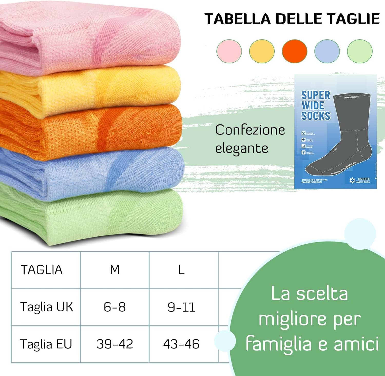 Thumbnail 5 de LOFIR Calzini diabetici in bambù senza cuciture e senza elastico (caviglia extra larga), 5 paia 39-46