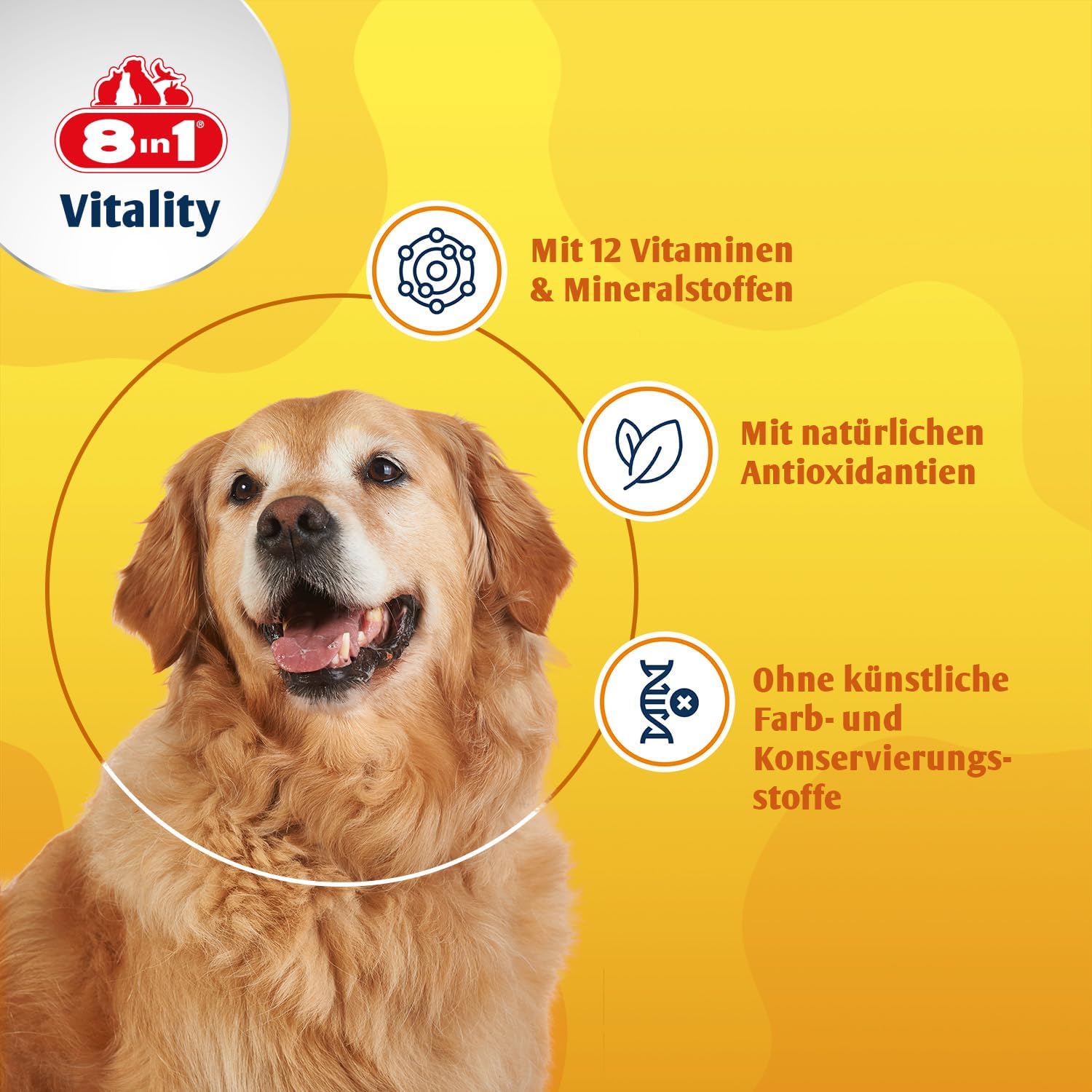 Detalle de 8in1 Multivitamin Tabletten Senior – Nahrungsergänzung für ältere Hunde (70 Tablets)