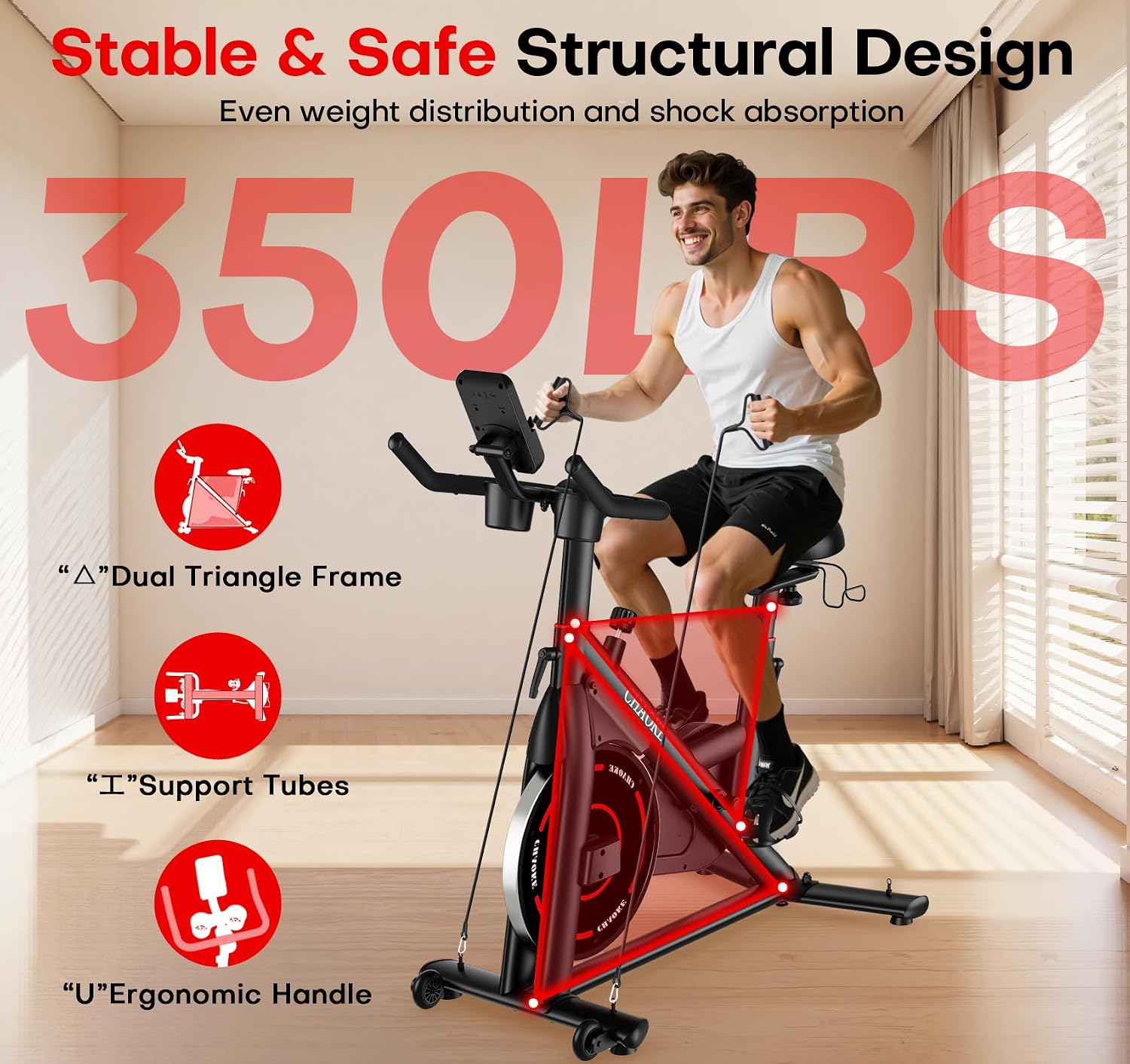 Thumbnail 3 de CHAOKE Exercise Bike 350 lb capacity 🚴♀