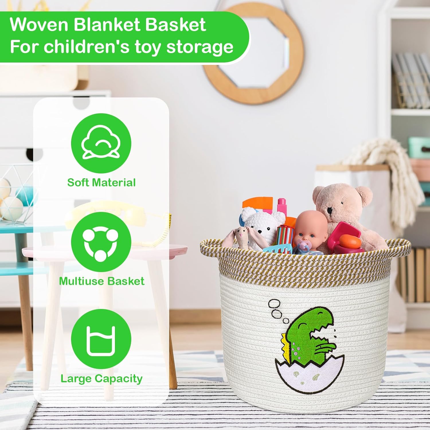 Detalle 2 de Huiguli Children's Cotton Storage Basket