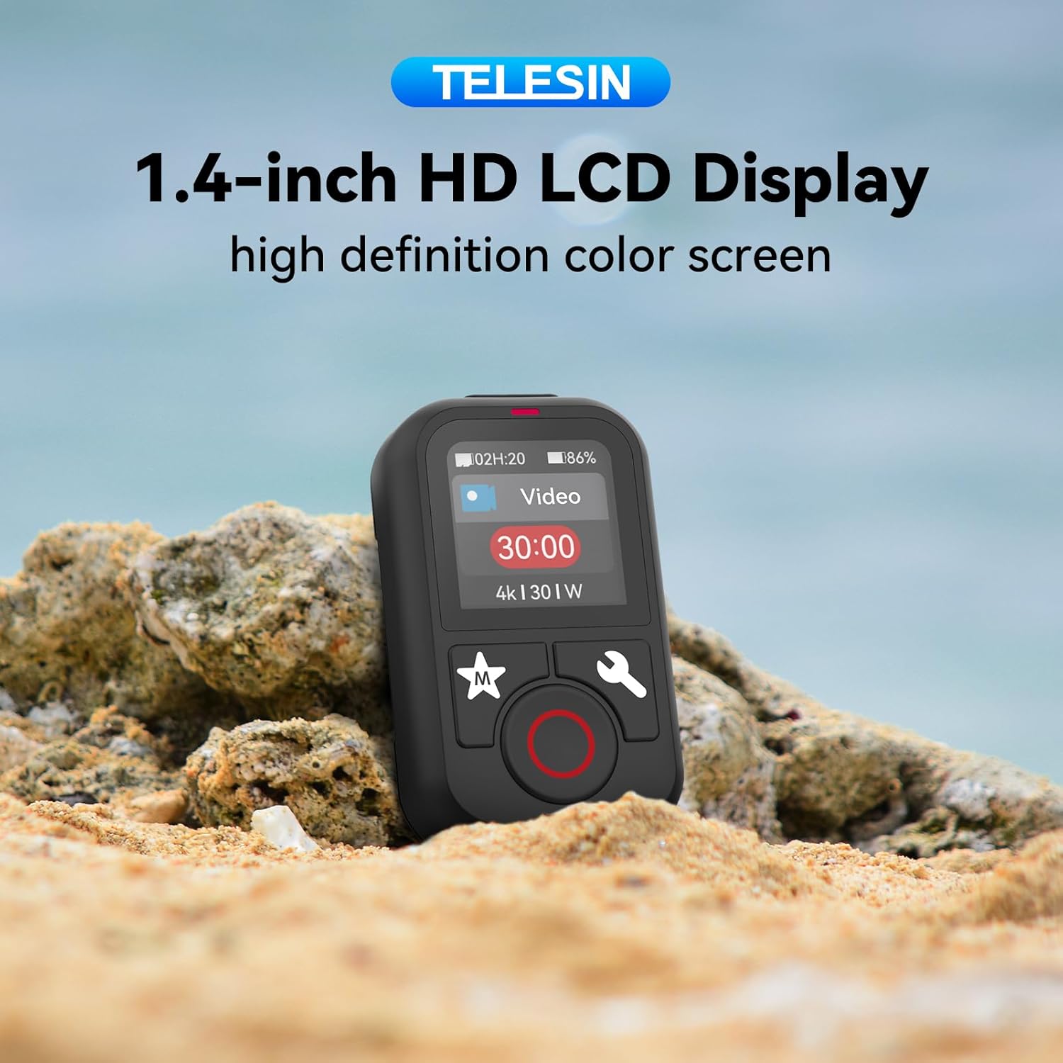 Detalle 2 de TELESIN T13 waterproof remote for GoPro — 60m range