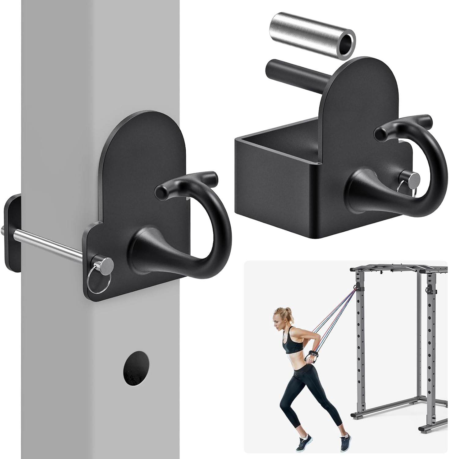 Detalle de Kipika GMDH-07-2 Resistance Band Anchors for 3" x 3" Power Racks
