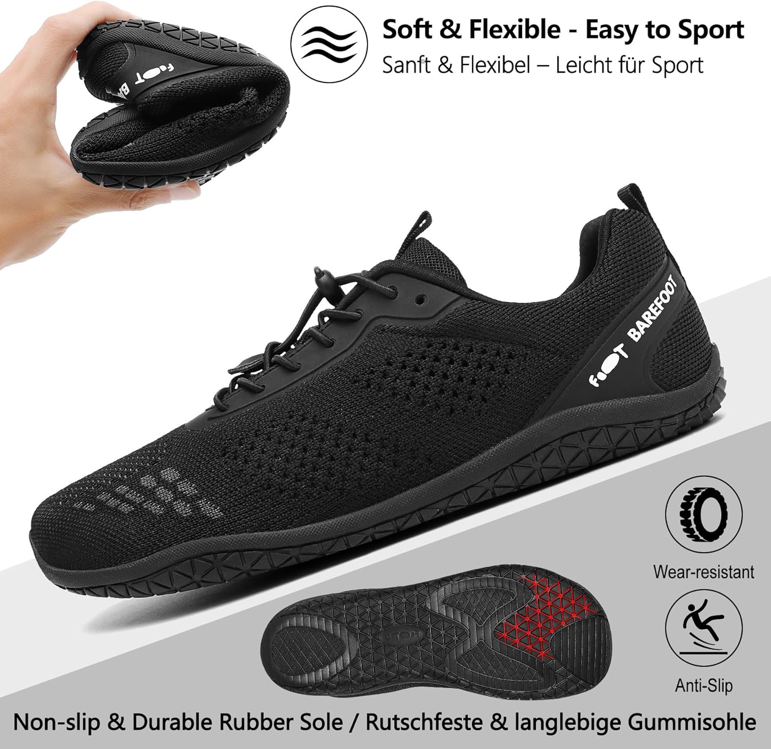 Thumbnail 4 de Geweo Barfußschuhe für Herren & Damen – minimalistische Sneaker mit breiter Zehenbox und Zero-Drop Sohle