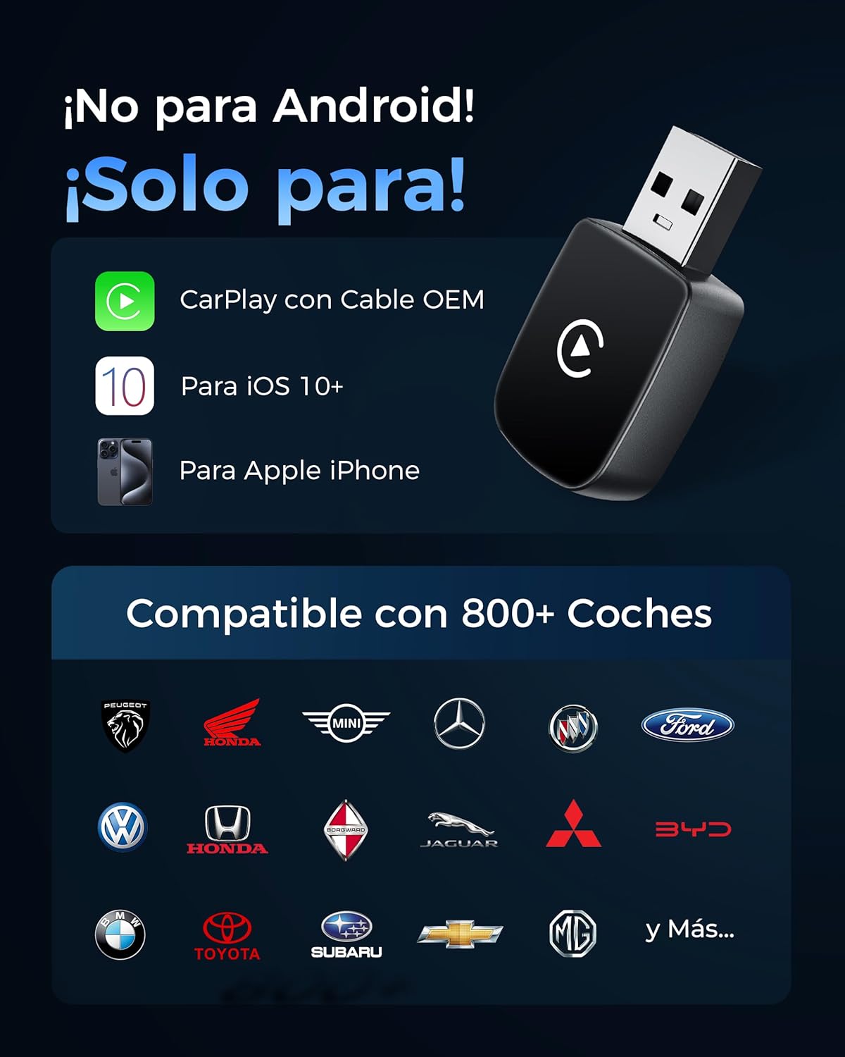 Thumbnail 5 de WityEye Adaptador CarPlay Inalámbrico 5.8GHz