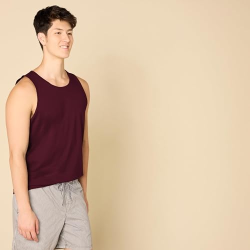 Detalle de Amazon Essentials Camiseta de Tirantes de Ajuste Normal para Hombre en Burdeos – Talla L