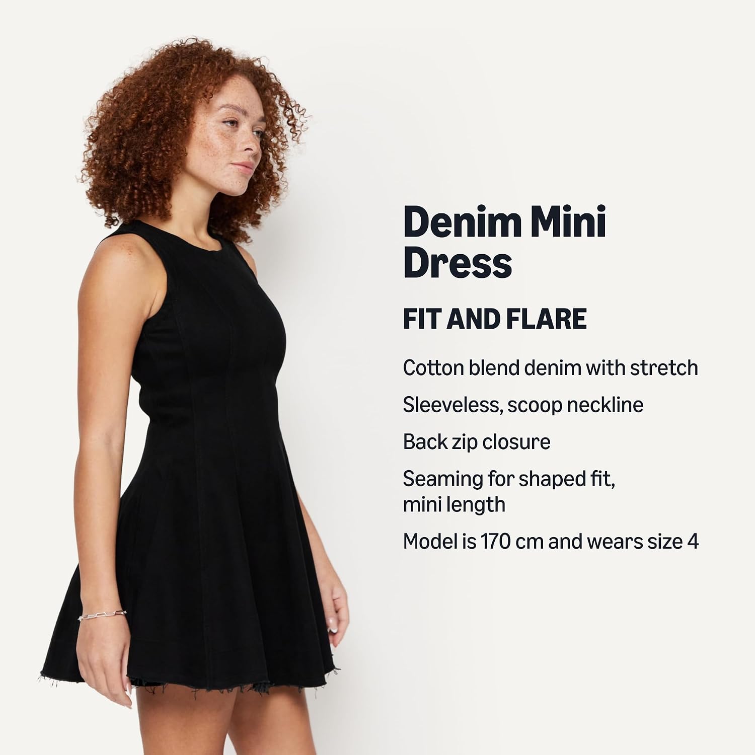 Detalle de Amazon Essentials Women's Fit & Flare Denim Mini Dress