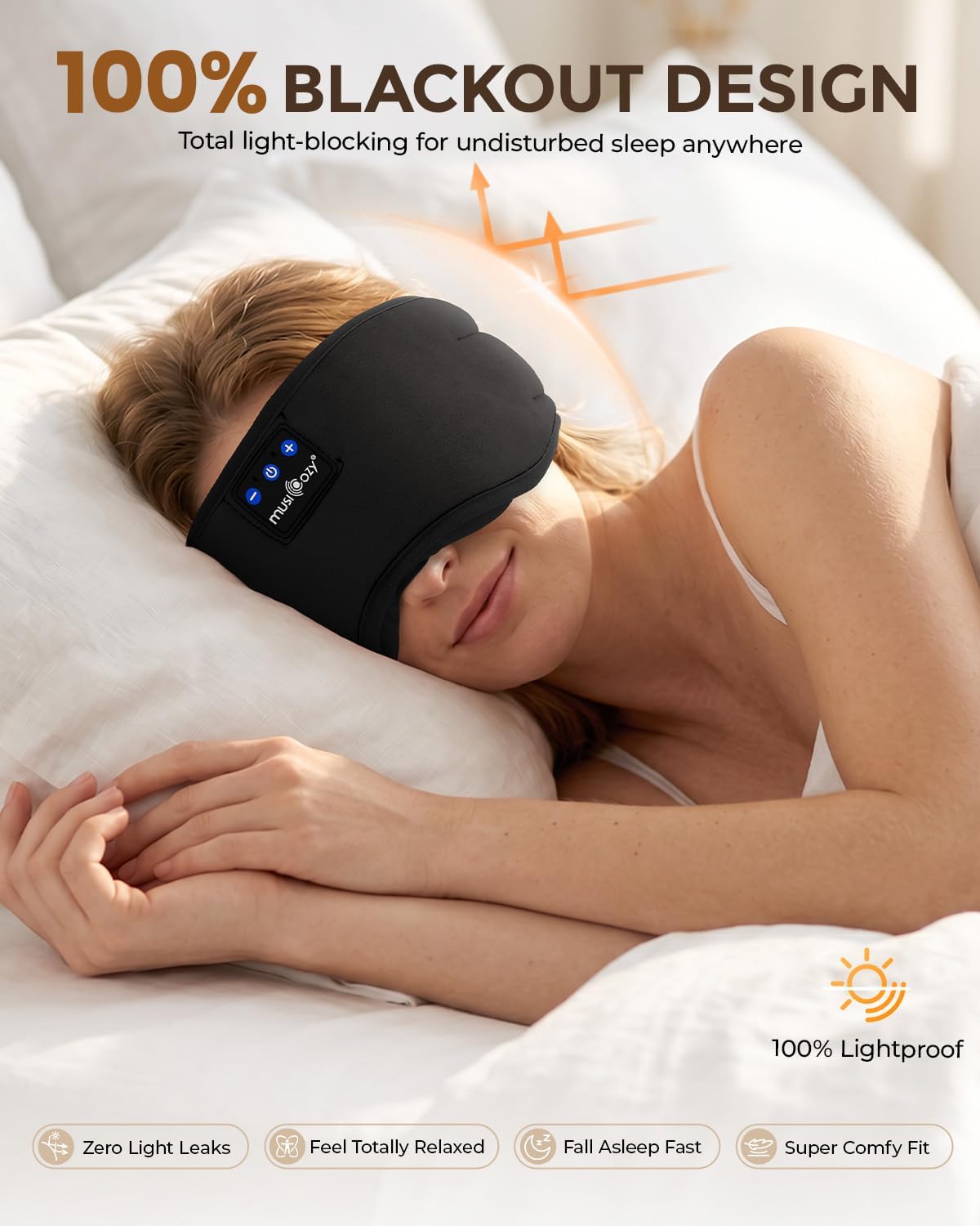 Detalle 2 de MUSICOZY Bluetooth Sleep Mask with 16H playtime