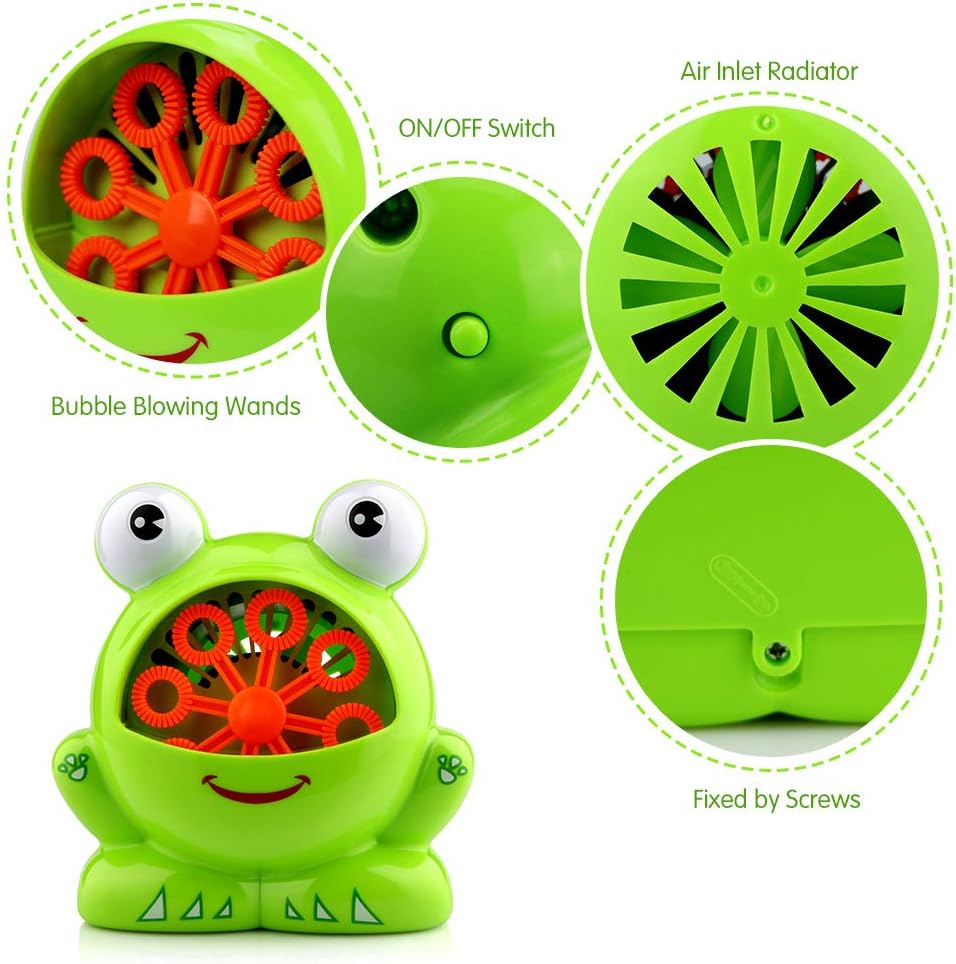 Detalle de EpochAir Bubble Machine Frog Shape with 2 Mini Solution Bottles