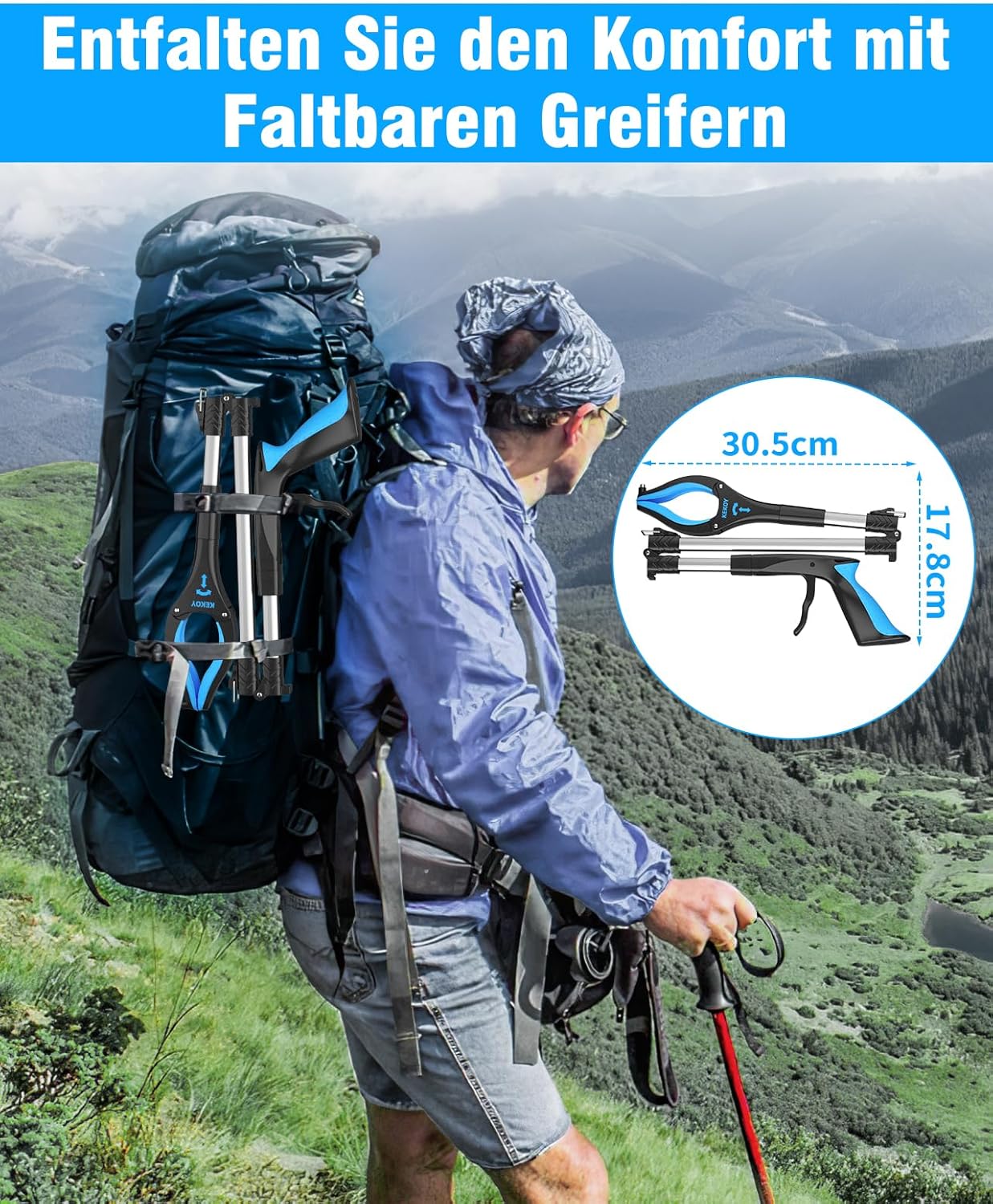 Thumbnail 5 de Kekoy Greifzange 91 cm – faltbarer Müllgreifer ⛳