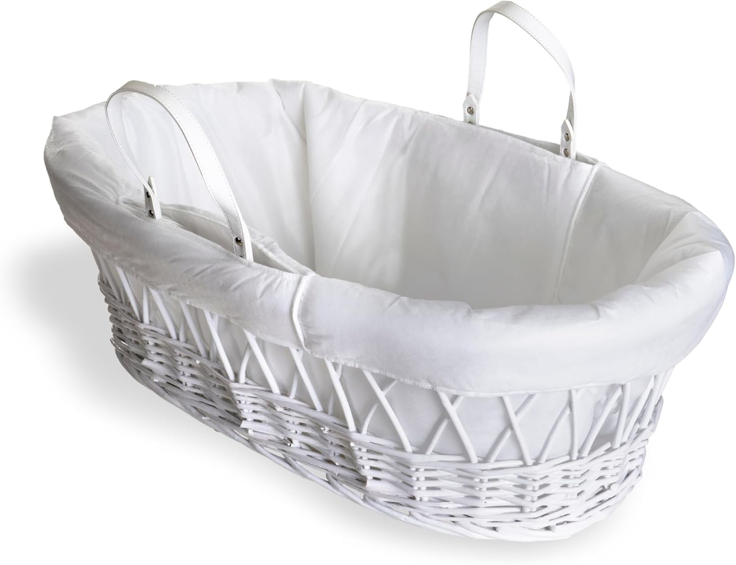 Clair de Lune Quilted Liner for Moses Baskets (White)