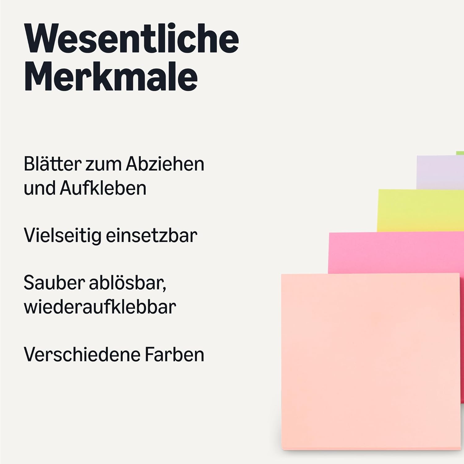 Detalle de Amazon Basics Quadratisch Haftnotizen – 24er-Pack, 7,6 x 7,6 cm, bunt