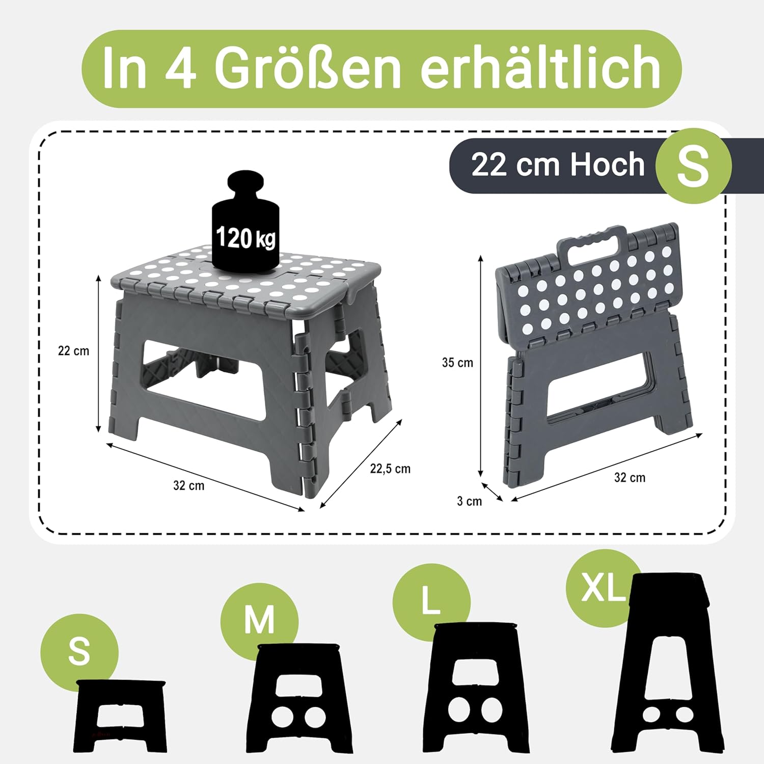 Detalle 2 de ZOLLNER Tritthocker faltbar 22 cm