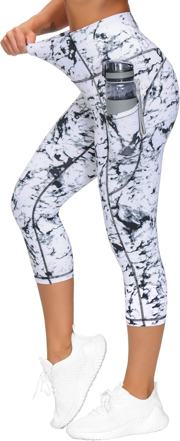 Thumbnail 1 de THE GYM PEOPLE Women's High Waist Capri 3/4 Length Yoga Leggings with Pockets