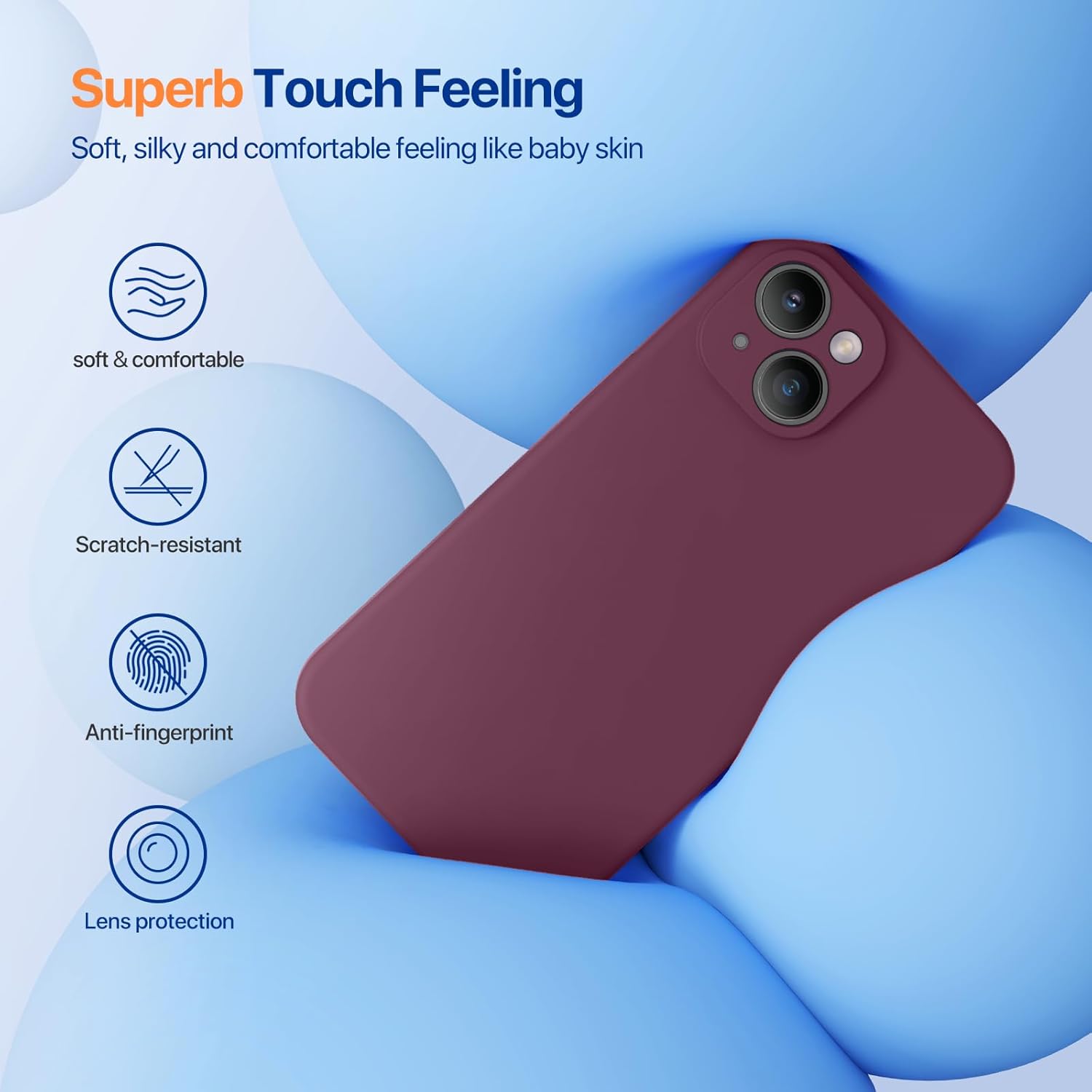 Thumbnail 3 de Miracase Designed for iPhone 14 Case with 360° Protection — Wine Red (6.1")