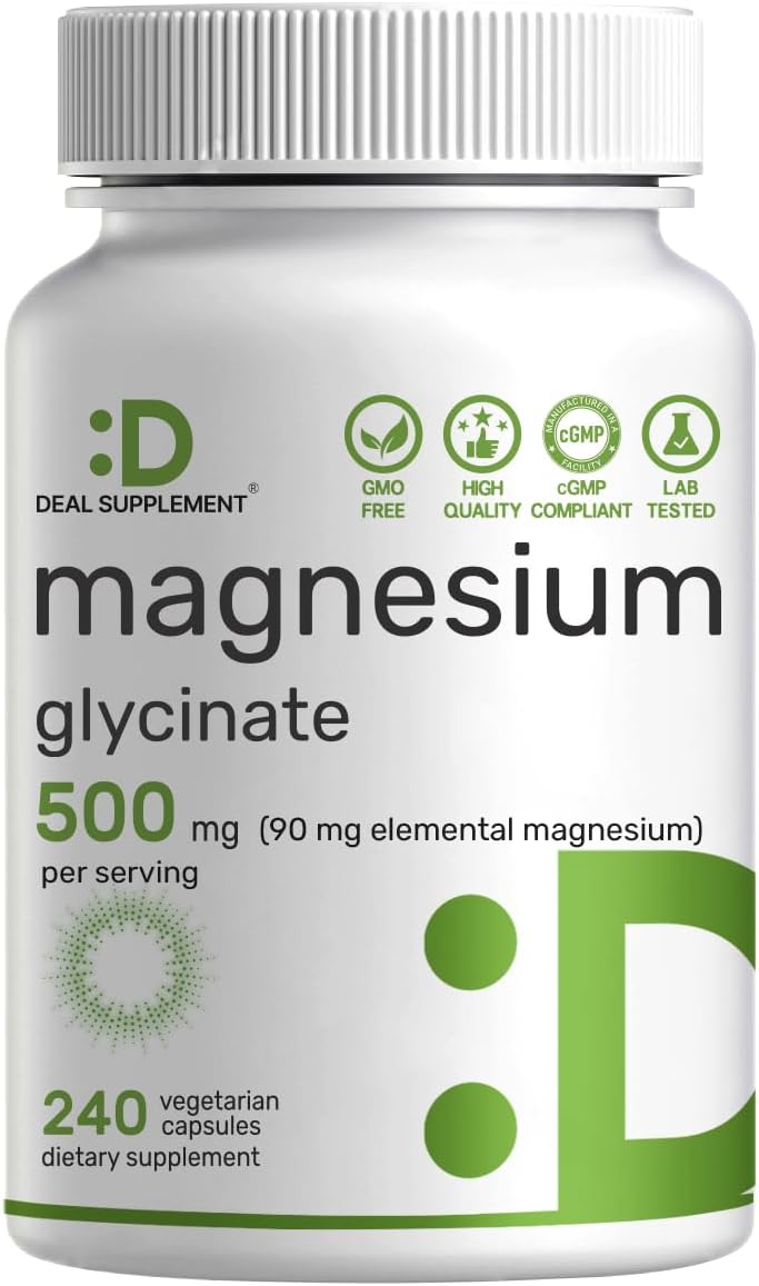 Detalle de Magnesium Glycinate Supplement 240 Veggie Capsules