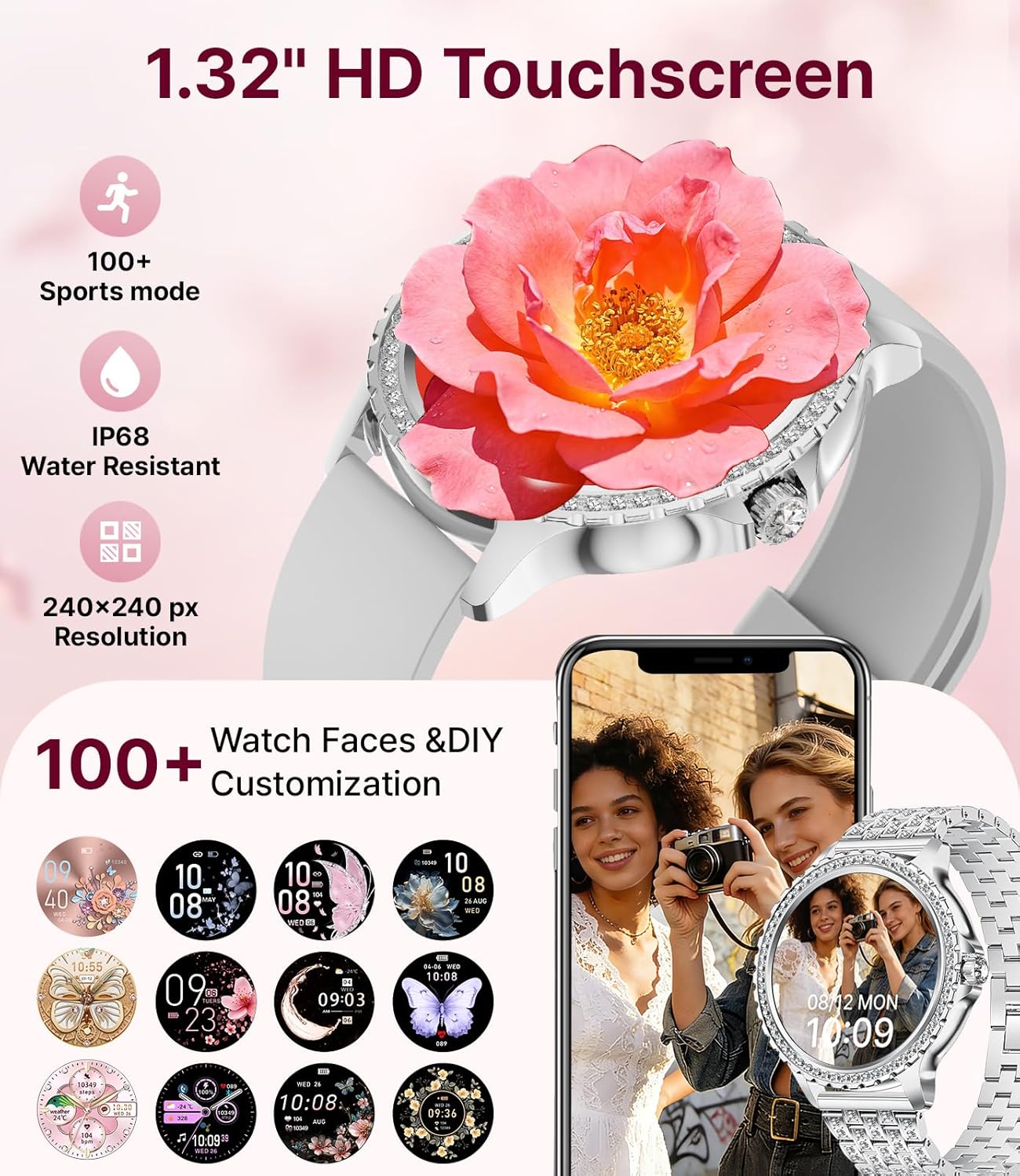 Thumbnail 2 de LIGE Women's Smart Watch 1.32" HD