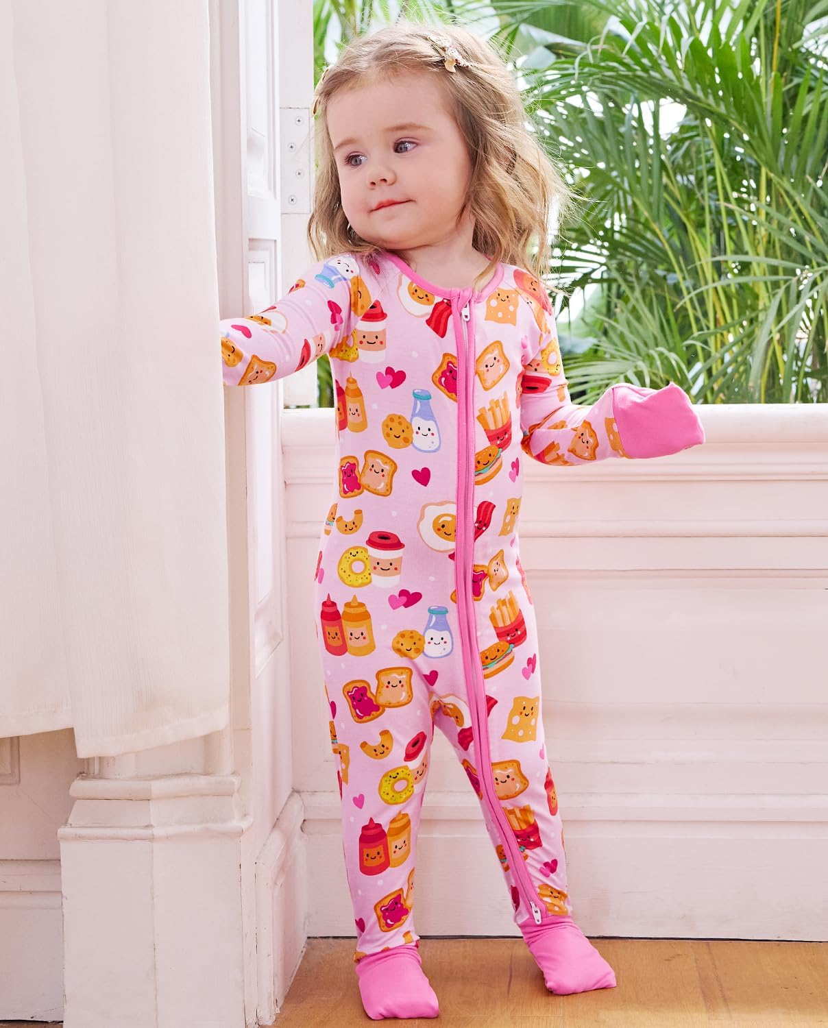 Thumbnail 2 de Babee Reshinee Bamboo-Derived Viscose Baby Footie Pajamas: Convertible Newborn Sleeper with Two-Way Zipper