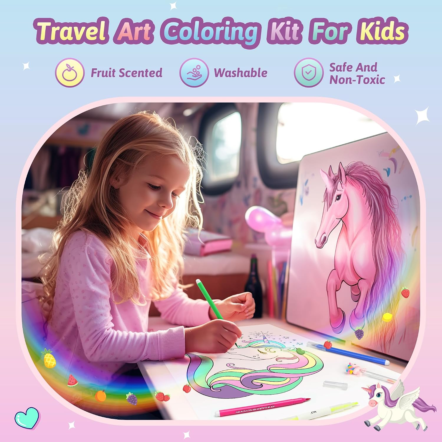 Thumbnail 3 de Hot Bee Colouring Pens: Unicorn-Themed Art Set for 4–7 Year Olds