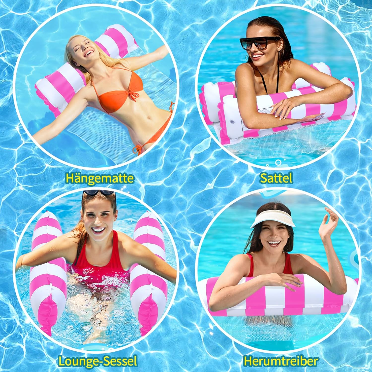 Thumbnail 5 de Arbolisse Luftmatratze Pool Zubehör Spaß – 2er-Set Wasserhängematte 4-in-1