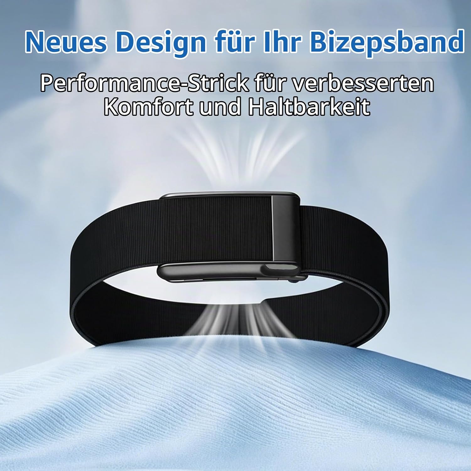 Detalle de BBAMEN CoreKnit Bizepsband aus Nylon, atmungsaktiv und verstellbar