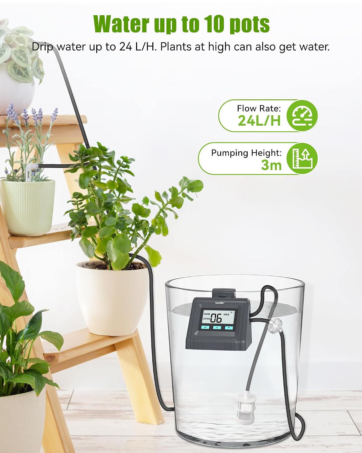 Detalle de RAINPOINT Automatic Watering System DIY Drip Irrigation Kit for Potted Plants