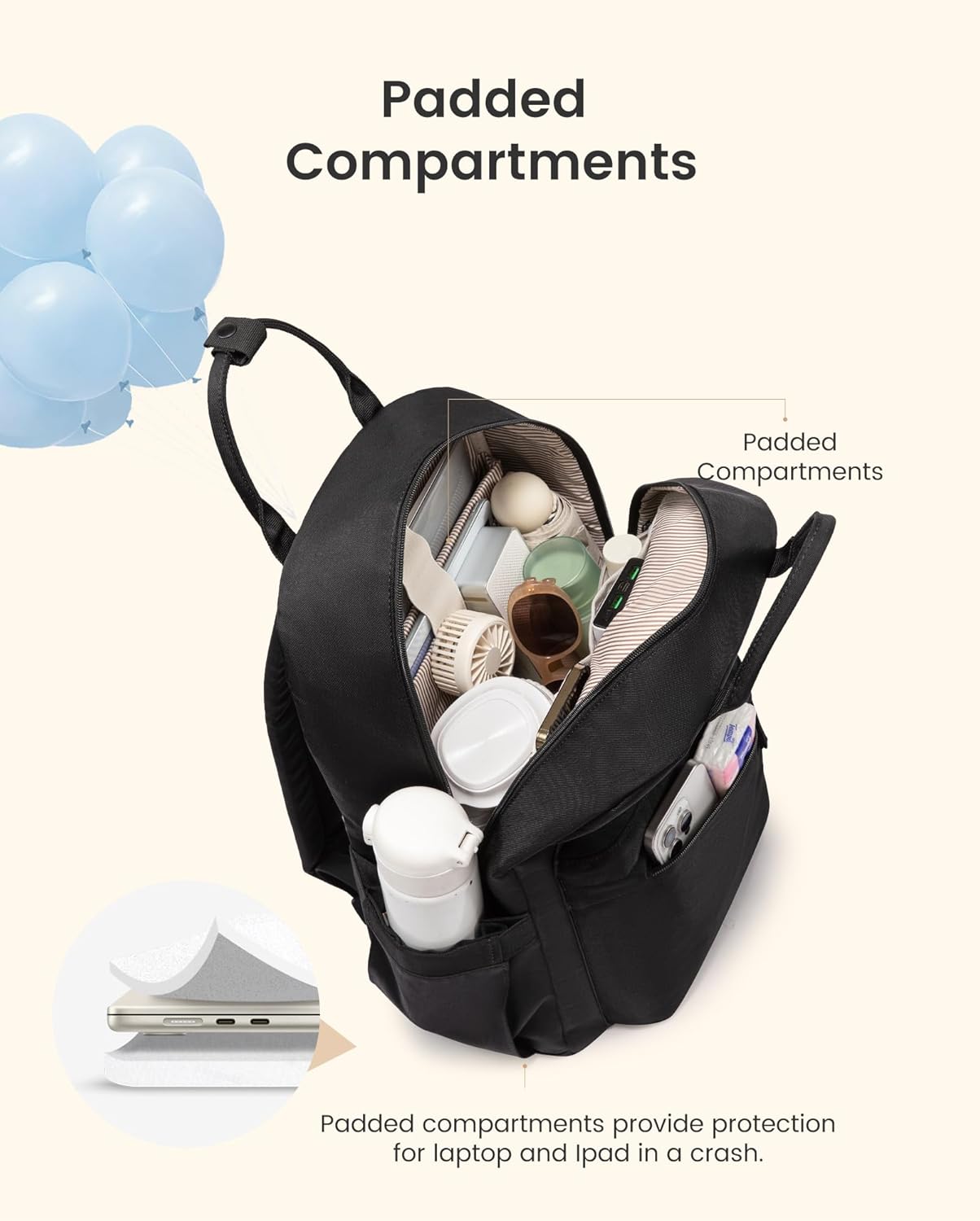 Detalle de LOVEVOOK Rucksack Damen 15,6 Zoll