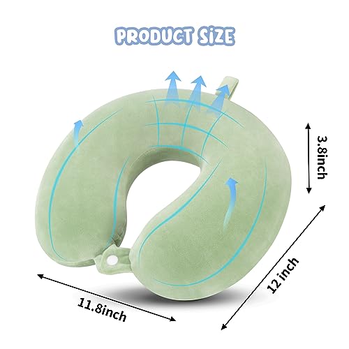 Detalle de WENGX Travel Pillow Neck Pillow Memory Foam: Ergonomic Support for Long Journeys (Green)
