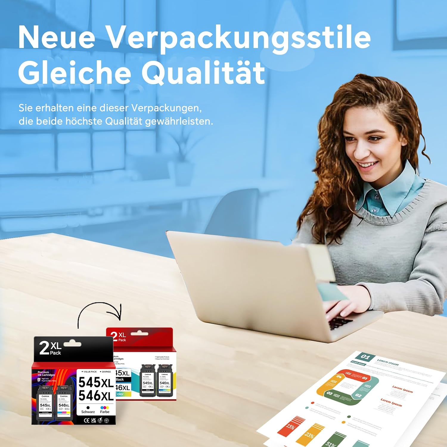 Thumbnail 5 de Cebhink 545XL 546XL Multipack Druckerpatronen