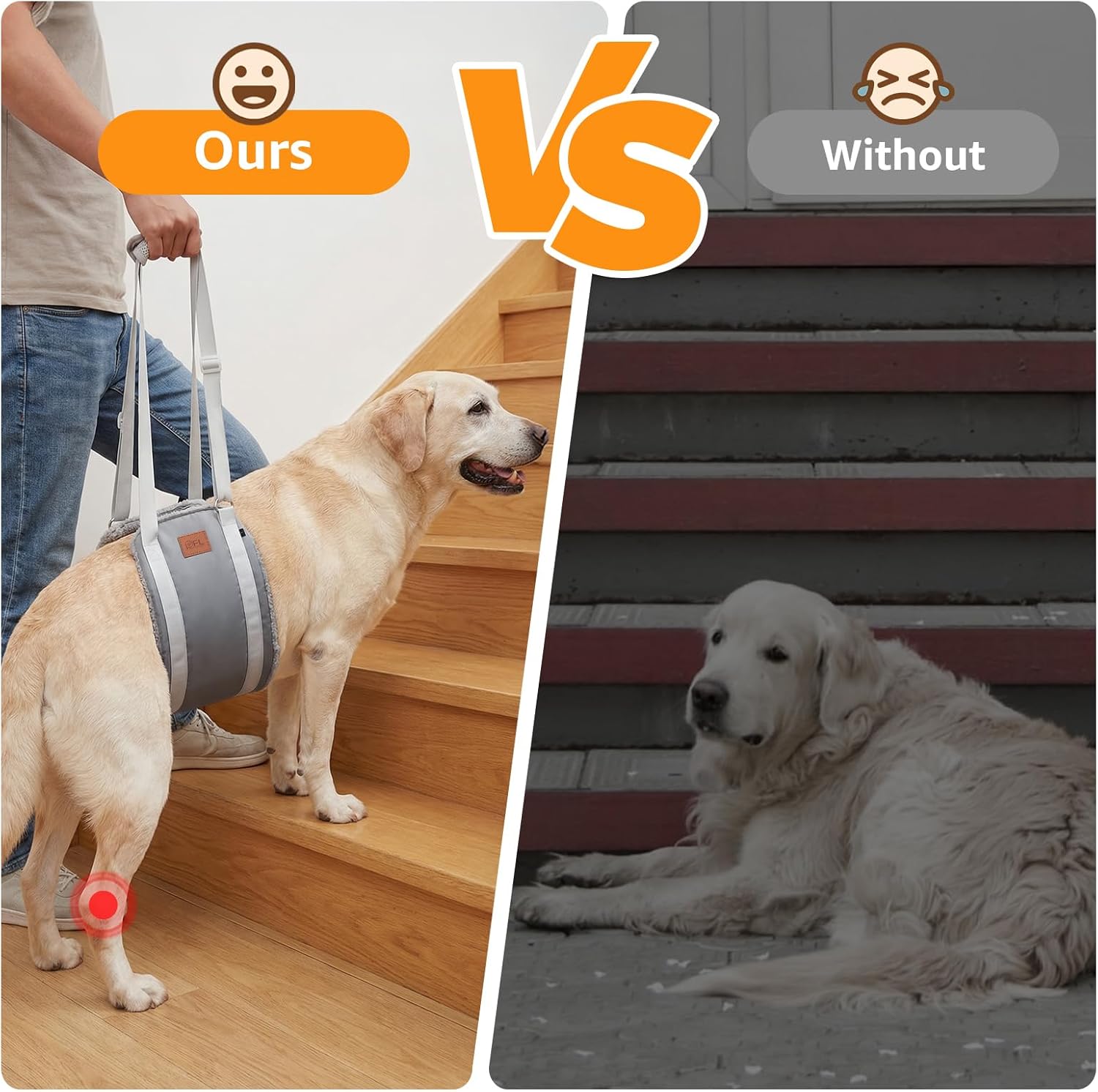 Thumbnail 2 de Adjustable Dog Lifting Harness: Support & Rehab for Weak Rear Legs (Grey, L)