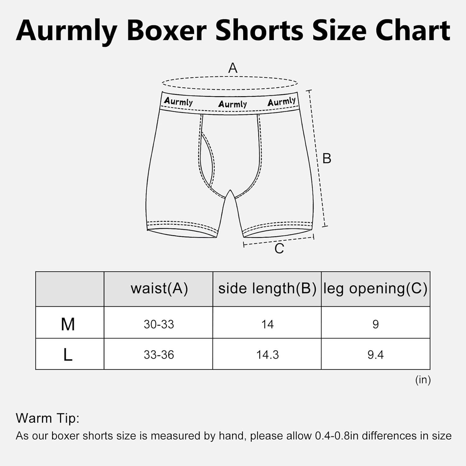 Detalle 2 de Aurmly Bamboo Mens Boxers Shorts – Comfort and Breathability in a 6-Pack